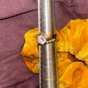 RSC ‘Diamond’ Solitaire ring flanked on each side by three round tiny stones CZ